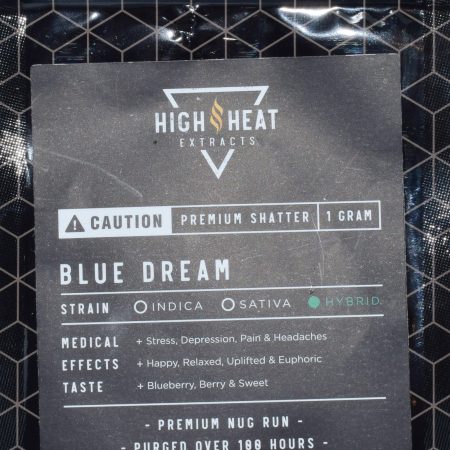 High Heat Extracts serve premium nug run shatter to dabbers across Canada. High Heat shatter products undergo an 100-hour purging process with butane.