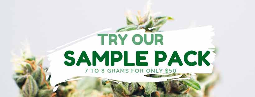 Sample pack containing AAA and AAAA indica and sativa strains