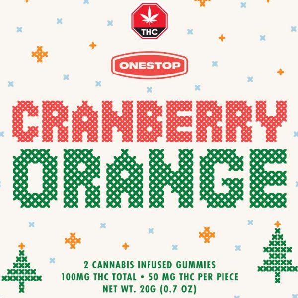 OneStop Cranberry Orange THC Gummies (100 MG)