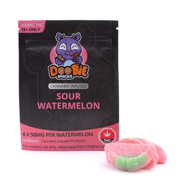 Doobie Snacks - 200 MG THC Gummies - Sour Watermelon